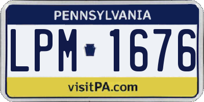 PA license plate LPM1676