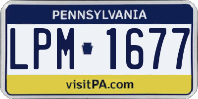 PA license plate LPM1677