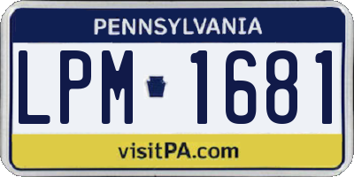PA license plate LPM1681