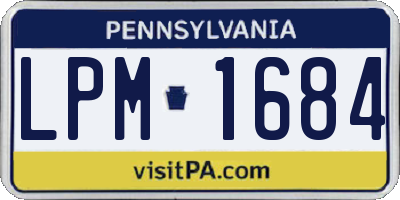 PA license plate LPM1684