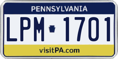 PA license plate LPM1701