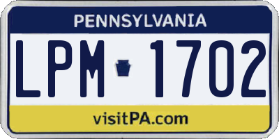 PA license plate LPM1702