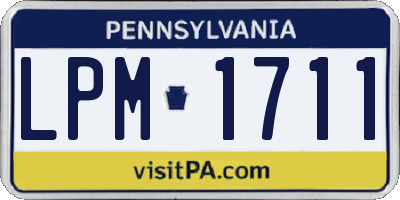 PA license plate LPM1711