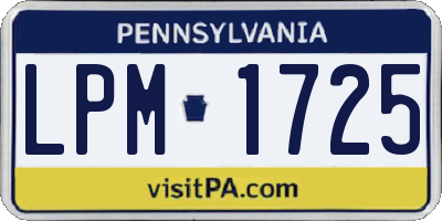 PA license plate LPM1725