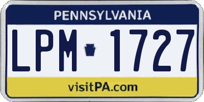 PA license plate LPM1727