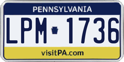 PA license plate LPM1736
