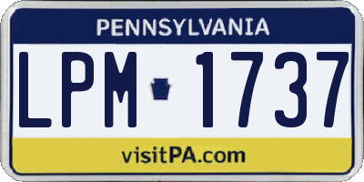 PA license plate LPM1737