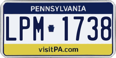 PA license plate LPM1738