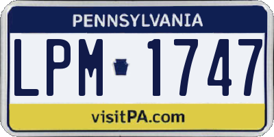 PA license plate LPM1747