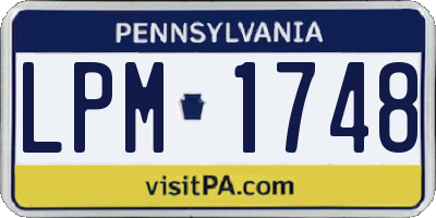 PA license plate LPM1748