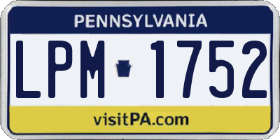 PA license plate LPM1752
