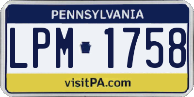 PA license plate LPM1758