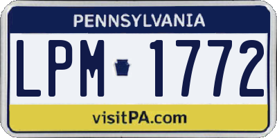 PA license plate LPM1772