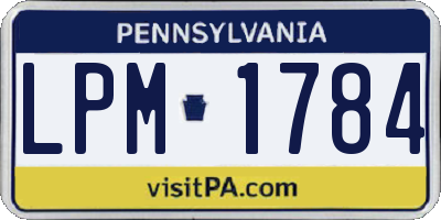 PA license plate LPM1784