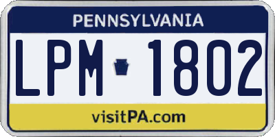 PA license plate LPM1802
