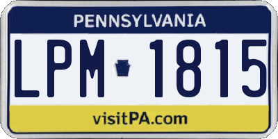 PA license plate LPM1815