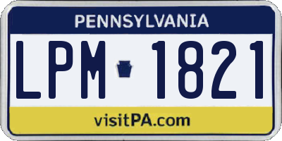 PA license plate LPM1821