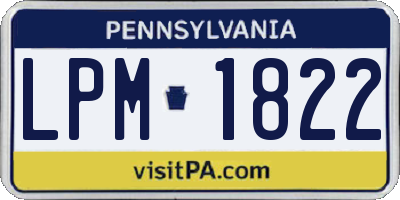 PA license plate LPM1822