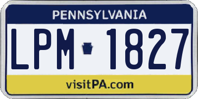 PA license plate LPM1827