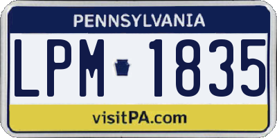 PA license plate LPM1835