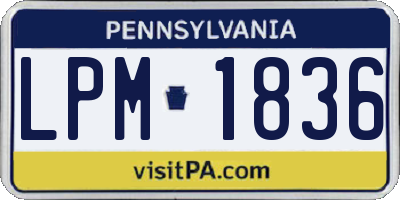 PA license plate LPM1836