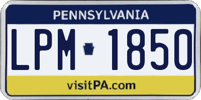 PA license plate LPM1850