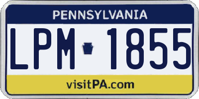 PA license plate LPM1855
