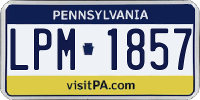 PA license plate LPM1857