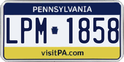 PA license plate LPM1858