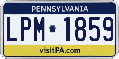 PA license plate LPM1859