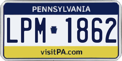 PA license plate LPM1862