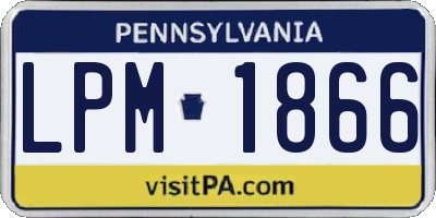 PA license plate LPM1866