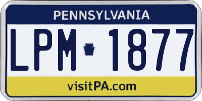 PA license plate LPM1877