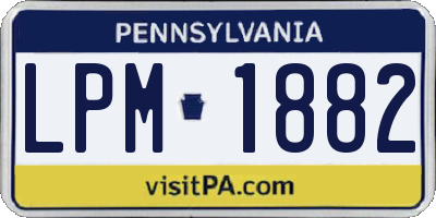 PA license plate LPM1882