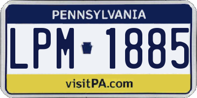 PA license plate LPM1885