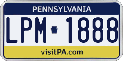 PA license plate LPM1888