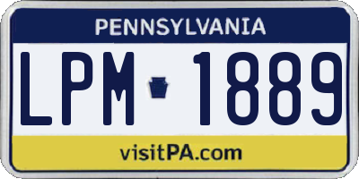 PA license plate LPM1889