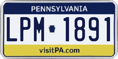 PA license plate LPM1891