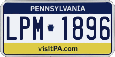 PA license plate LPM1896