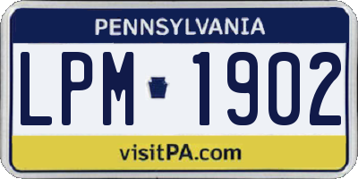 PA license plate LPM1902