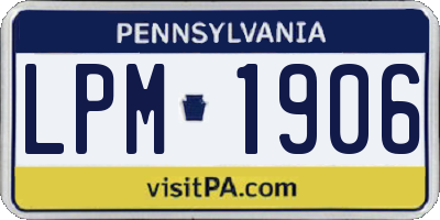 PA license plate LPM1906