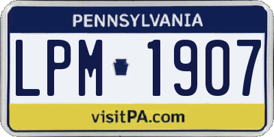 PA license plate LPM1907