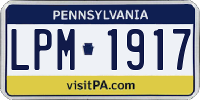 PA license plate LPM1917
