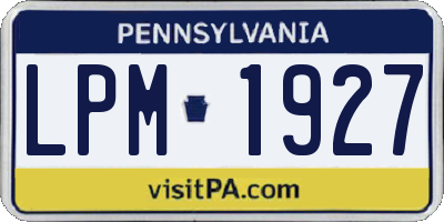 PA license plate LPM1927