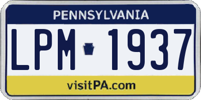 PA license plate LPM1937