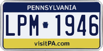 PA license plate LPM1946