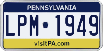 PA license plate LPM1949