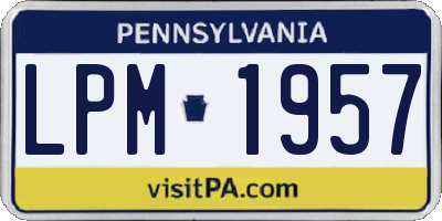 PA license plate LPM1957