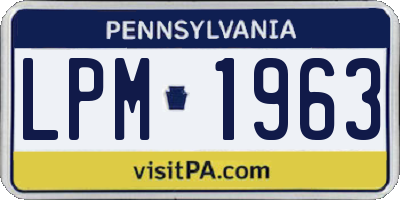 PA license plate LPM1963