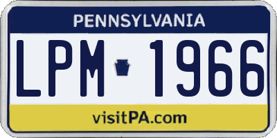 PA license plate LPM1966